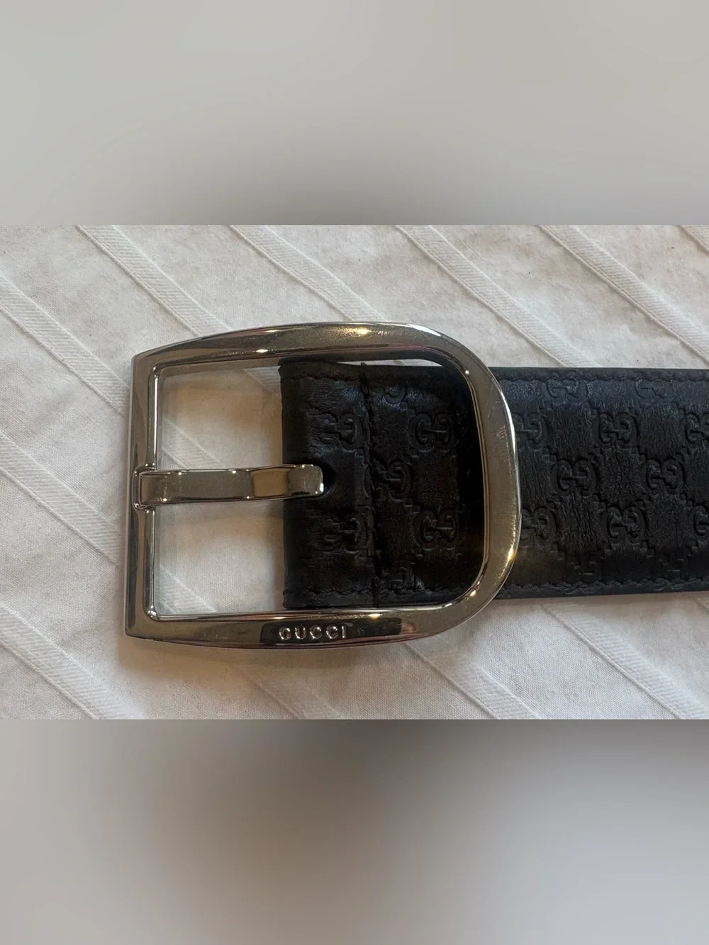 Gucci Microguccissima Soft Acero GG Leather Belt-Authentic w tags & bag